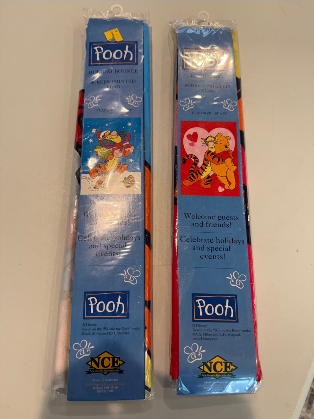 Disney Pooh Holiday Flag Set - Blue, Red, Yellow